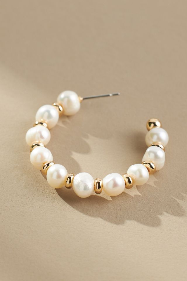 Pearl Hoop Earrings #1
