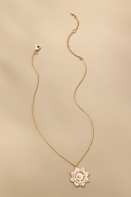 Anthropologie Cruved Sun Pendant Necklace In Gold