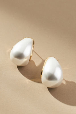 [BLACKMUSE] ユナ着用☆Square cubic pearl post Earrings 7.5-8_BLACK_FW_STUD_ON-MODEL-