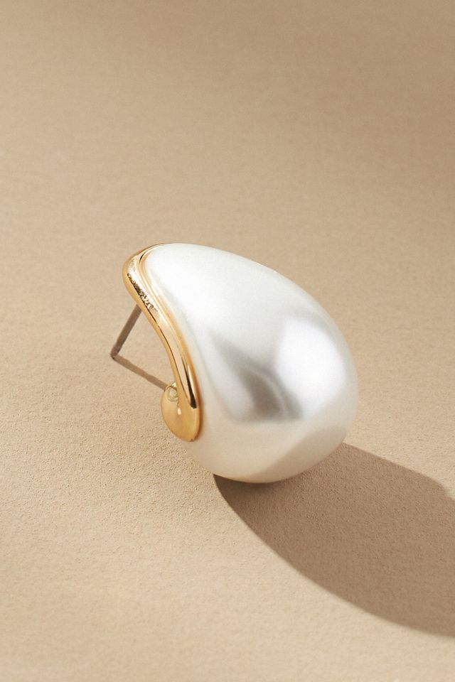 Squared Pearl Post Earrings #1