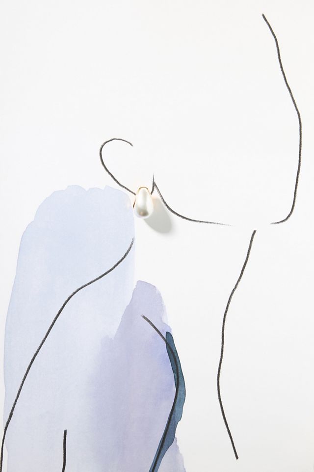 Squared Pearl Post Earrings #2
