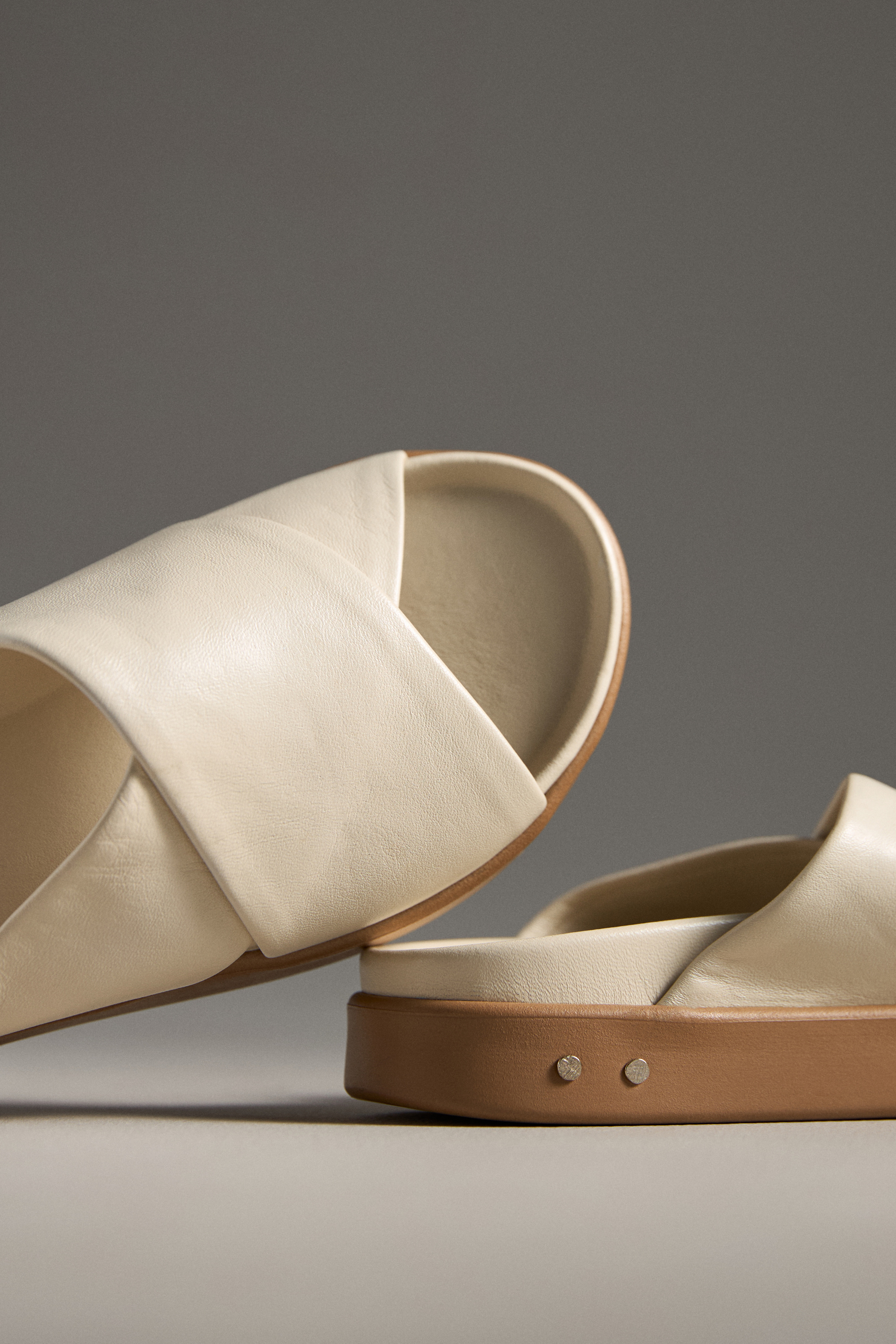 Hen Leather Platform Slide Sandals — Image 3
