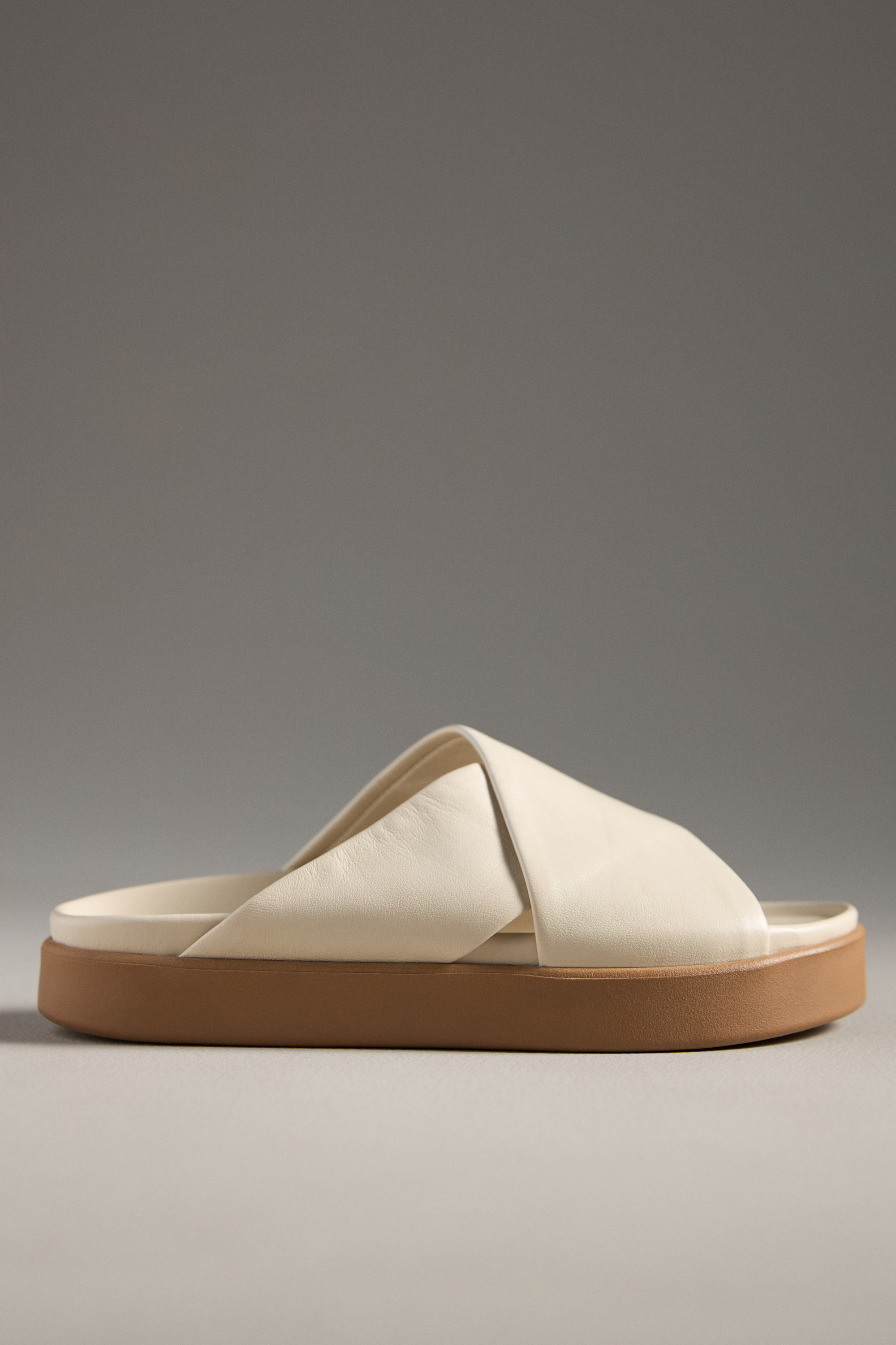 Hen Leather Platform Slide Sandals - Image 1