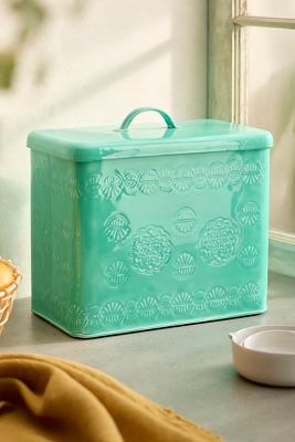 Terrain Patterned Enamel Kitchen Storage Canister, Large