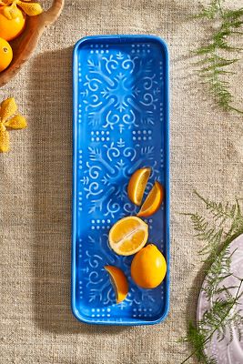 Terrain Patterned Enamel Rectangle Tray