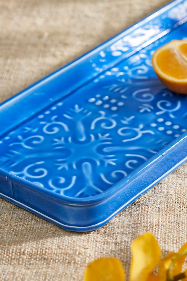 Patterned Enamel Rectangle Tray #1