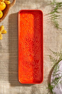 Terrain Patterned Enamel Rectangle Tray