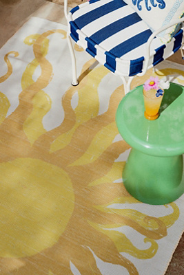 Anthropologie Printed Flatwoven Indoor/outdoor Sun Rug