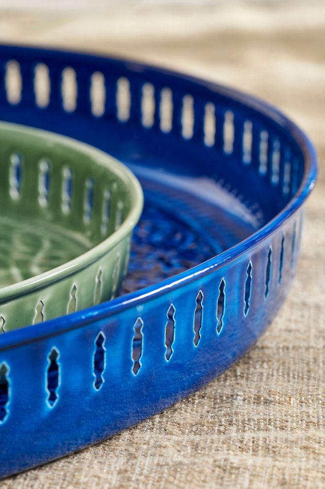 Patterned Enamel Round Tray | Terrain