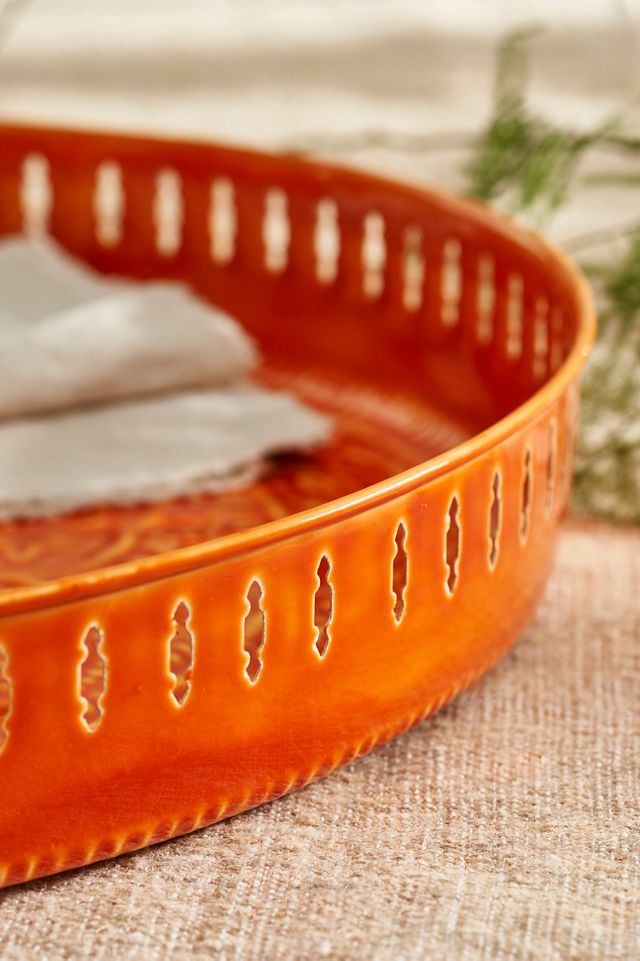 Patterned Enamel Round Tray | AnthroHome