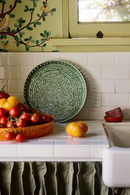 Terrain Patterned Enamel Round Tray