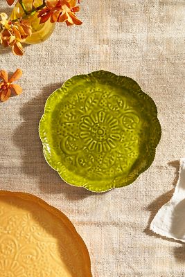 Terrain Patterned Enamel Ruffle Tray