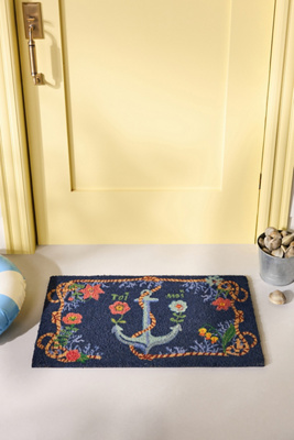 Nathalie Lete By The Sea Anchor Printed Coir Doormat