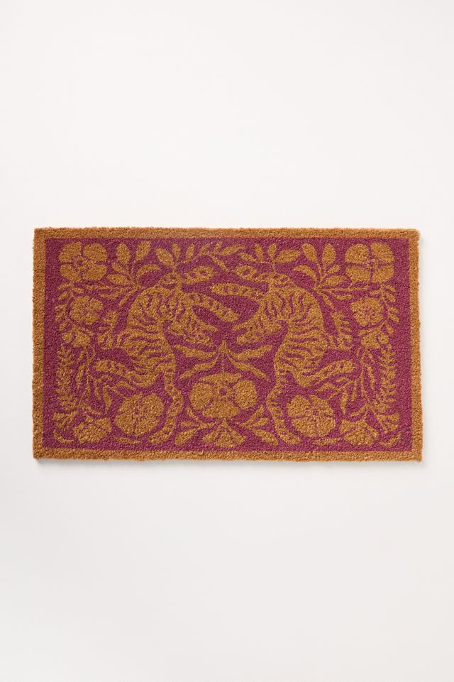 Tiger Printed Coir Doormat #1