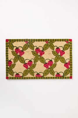 Latticework Strawberries Printed Coir Doormat