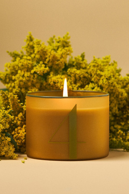 Anthropologie Emi Woody White Cedar & Thyme Glass Number Candle
