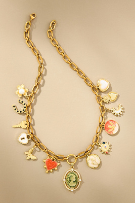 Janey Bee Jems Rounded Square Chain One-of-a-kind Charm Necklace In Multi