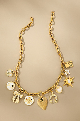 Janey Bee Jems Rolo Chain One-of-a-kind Charm Necklace In Multi