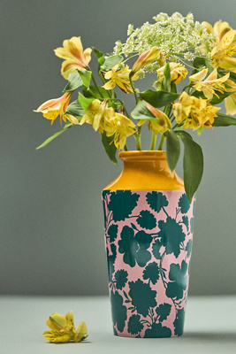 Maeve Patterned Stoneware Vase Color: FLORAL