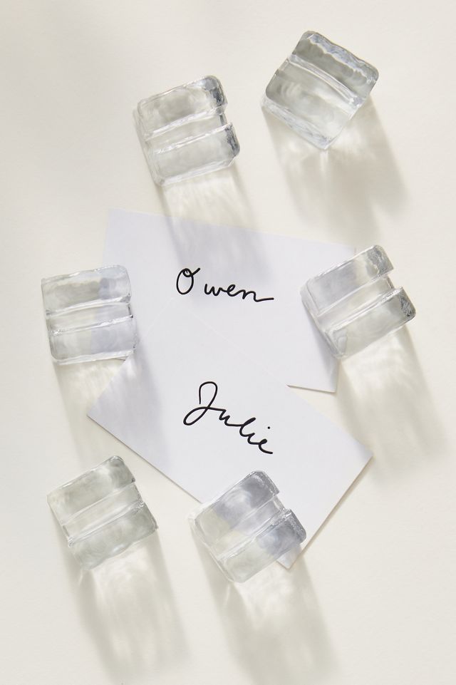 Glass Cube Place Card Holders, Set of 6 #1
