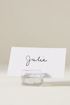 Glass Cube Place Card Holders, Set of 6