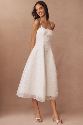 BHLDN FIT-AND-FLARE MIDI DRESS 