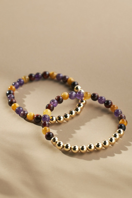 The Healer’s Collection N 19 Anxiety-free Bracelets, Set Of 2 In Gold