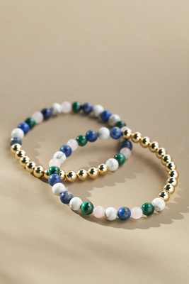 The Healer’s Collection N 91 Mental Focus Bracelets, Set Of 2 In Gold