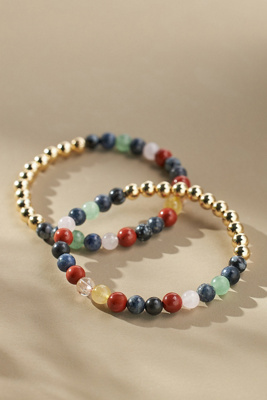 The Healer’s Collection N 32 Emotional Eating Bracelets, Set Of 2 In Gold