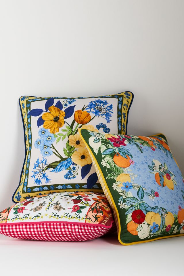 Adelyn Linen Printed Floral Pillow #1