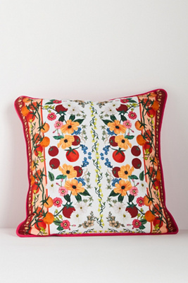 Anthropologie Adelyn Linen Printed Floral Pillow