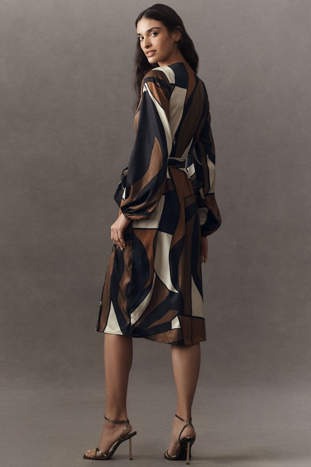 DIARRABLU Lala Long-Sleeve Wrap Midi Dress #1