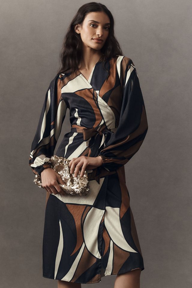 DIARRABLU Lala Long-Sleeve Wrap Midi Dress #3