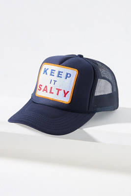 Friday Feelin Keep It Salty Trucker Hat In Blue