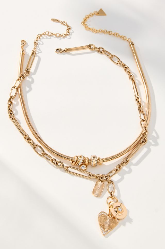 Structured Heart Charm Necklace #2