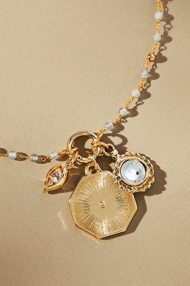 Dainty Beaded Charm Necklace #1