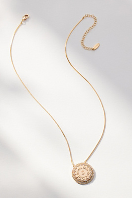 By Anthropologie Golden Hour Crystal Coin Charm Necklace In Gold