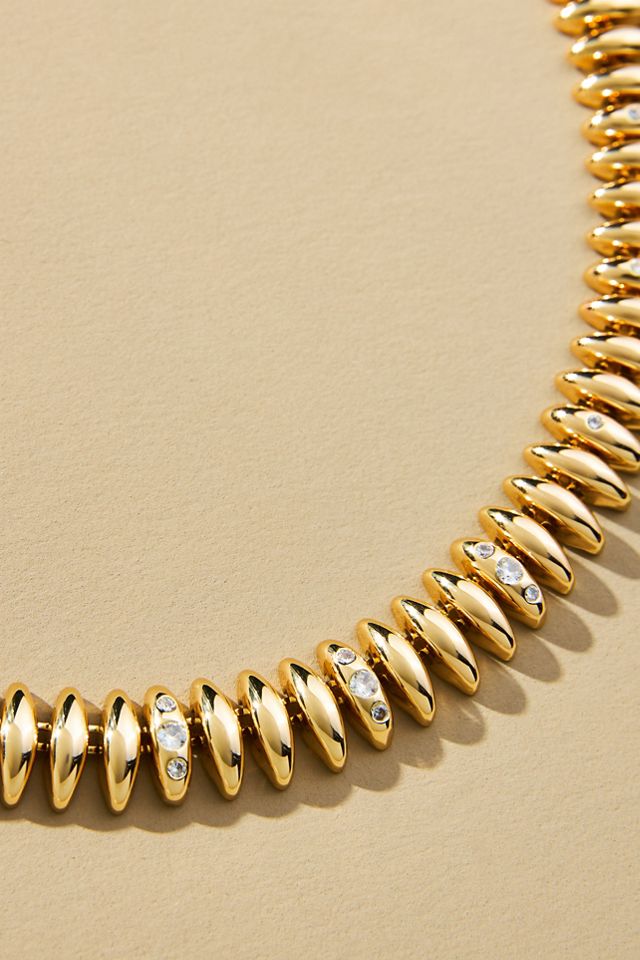 Pavé Ribbed Collar Necklace #1