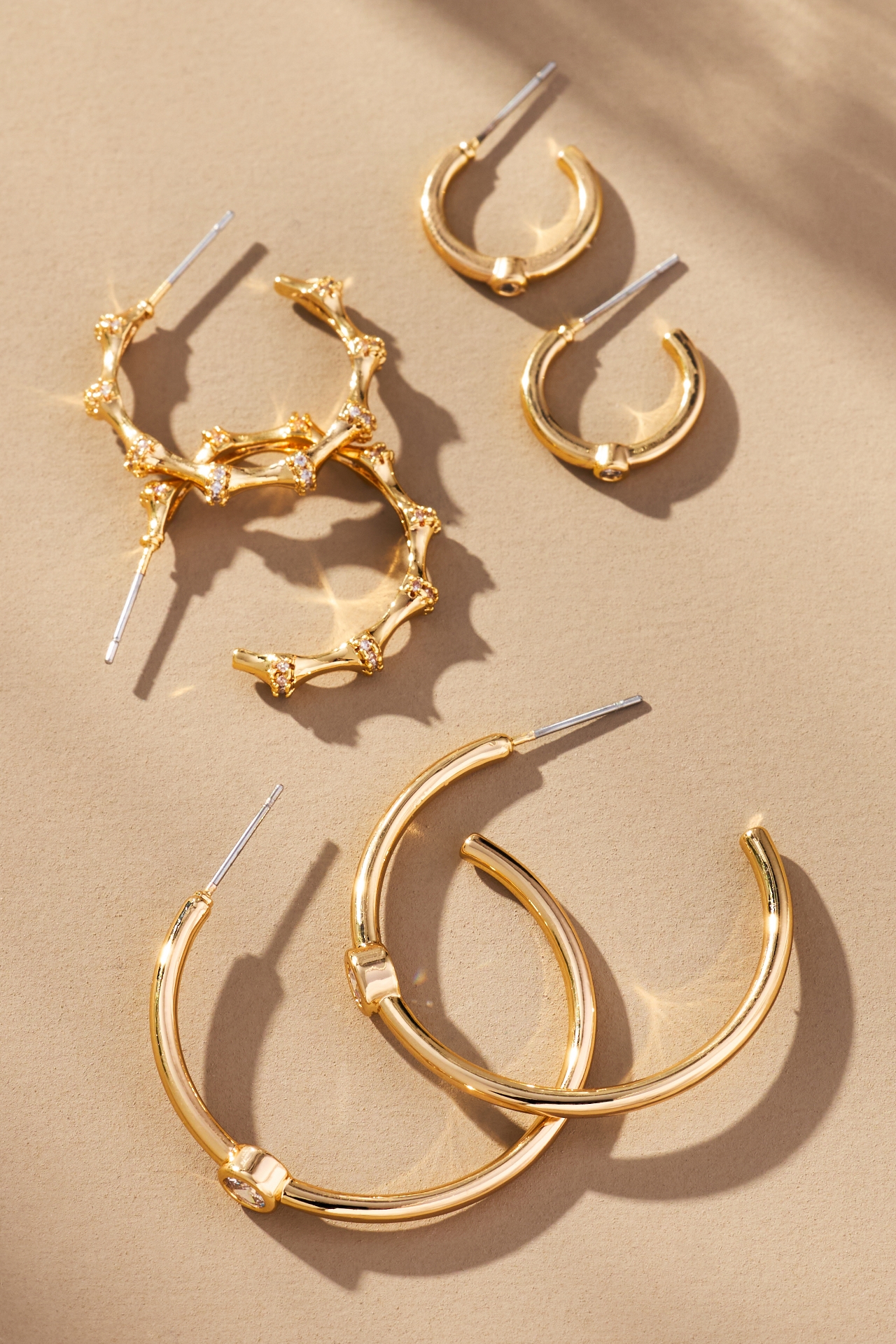 Assorted Hoop Earrings, Set of 3