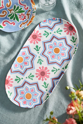 Anthropologie By Hope Printed Melamine Serving Platter