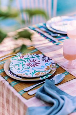Printed Melamine Side Plates, Set of 4