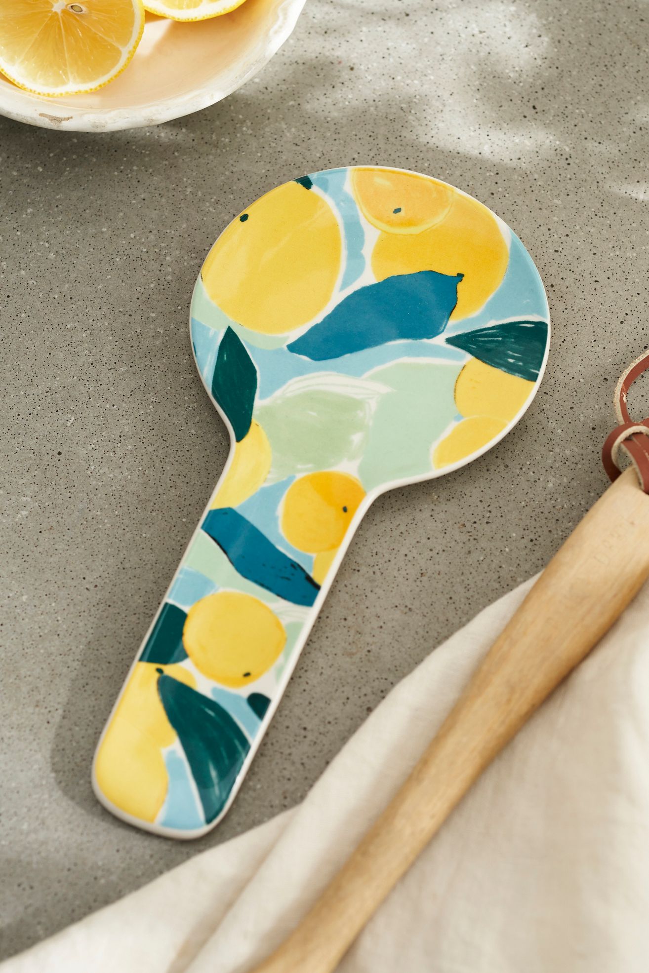 Citrus Grove Stoneware Spoon Rest - Blue, Standard, One Size