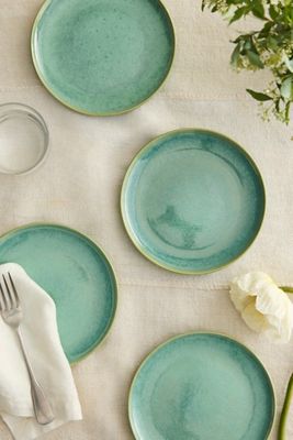 Reactive Glaze Stoneware Side Plates, Set of 4