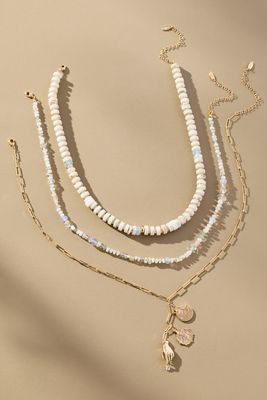 Shades of Sea Layered Necklaces: Charm Edition
