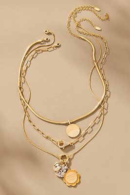 By Anthropologie Shades Of Sea Layered Necklaces: Charm Edition In Yellow