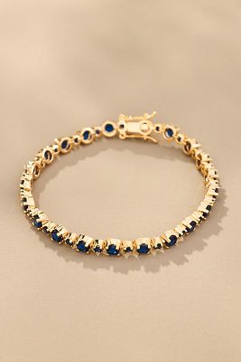 By Anthropologie Stone Tennis Bracelet In Blue