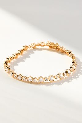 By Anthropologie Stone Tennis Bracelet In Gold