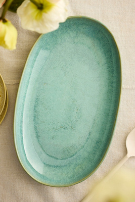 Anthropologie Reactive Glaze Stoneware Serving Tray