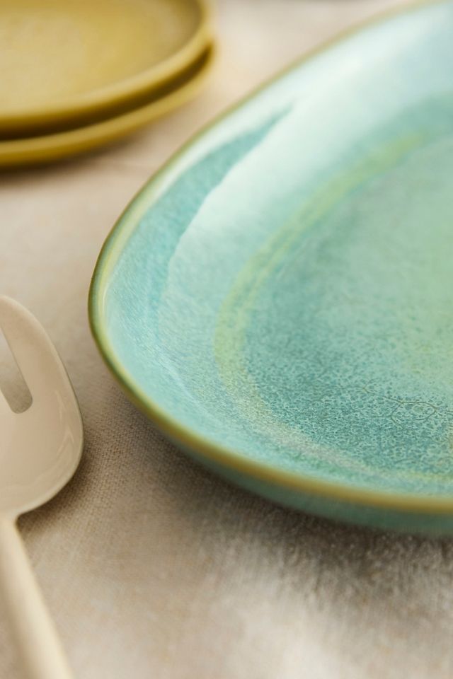 Reactive Glaze Stoneware Serving Tray #1