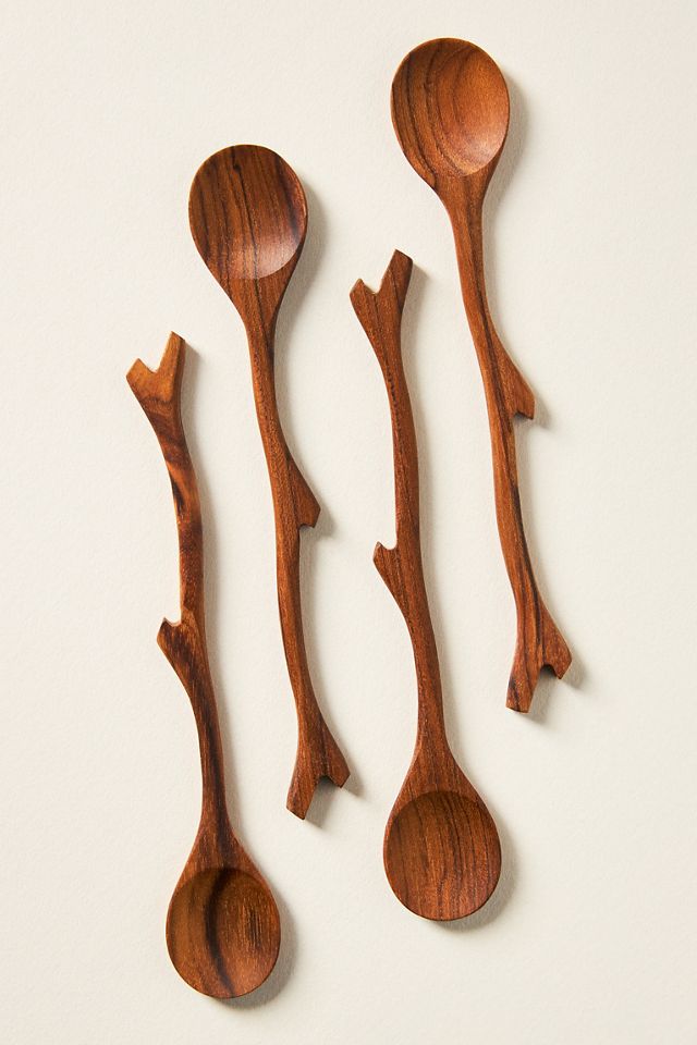 Teak Twig Spoons, Set of 4 #1